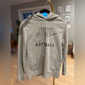 Nike KIDS Heather Gray Softball Hoodie